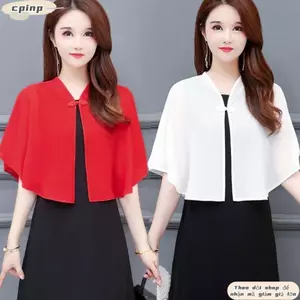 Khăn choàng voan CPINCP, Khăn choàng vải tuyn thoáng khí nhiều màu, Áo khoác ngắn mỏng cho nữ