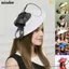 NICOLOO Rộng Vành Fascinator, Mũ Kentucky Thanh Lịch Phong Cách Băng Đô, Chống Nắng Xu Hướng Thoáng Khí Lưới Fascinator Nữ