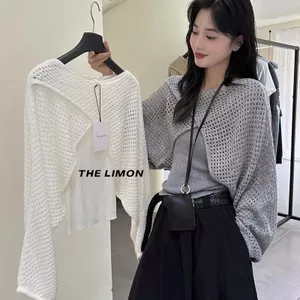 Phong Cách Nhẹ Nhàng Rỗng Đeo Chéo Dệt Kim Nữ Thiết Kế Áo Hai Mảnh Bộ Lớp Mặc Ôm Hơn Nhìn Lười Phong Cách Sling Phù Hợp Với