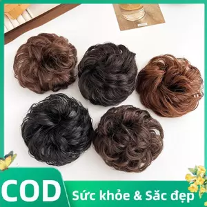 Trong Kho Tổng Hợp Tóc Bun Tóc Giả Tóc Đuôi Ngựa Mở Rộng Thực Tế Scrunchie Bọc Cá Tuyết