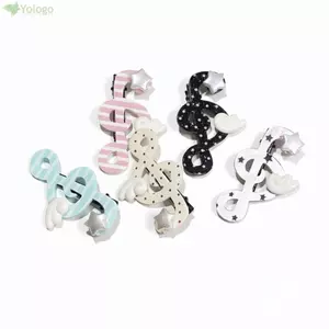Kẹp tóc YOLOGO Music Note, Kẹp tóc âm nhạc phong cách Hàn Quốc Acrylic, Chấm bi nhẹ Hình dạng ngọt ngào Chống trượt Star Wing Clip Quà tặng sáng tạo
