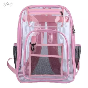 Jfory Ba Lô Trong Suốt Túi PVC Chống Thấm Nước Ba Lô Dây Đeo Vai Có Thể Điều Chỉnh Ngăn Đôi Tăng Dung Tích Có Túi Bên Thích Hợp Cho Stude