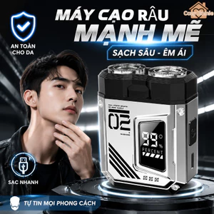 Máy Cạo Râu Điện Mini Lưỡi Kép Chống Nước Sạc USB Pin Lâu Êm Nhỏ Gọn Cạo Khô Ướt