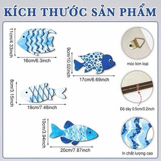 Gỗ Cá Treo Tường Đại Dương Duyên Hải Mộc Mạc Phòng Tắm Phòng Khách Phòng Ngủ Trang Trí Nhà Nghệ Thuật