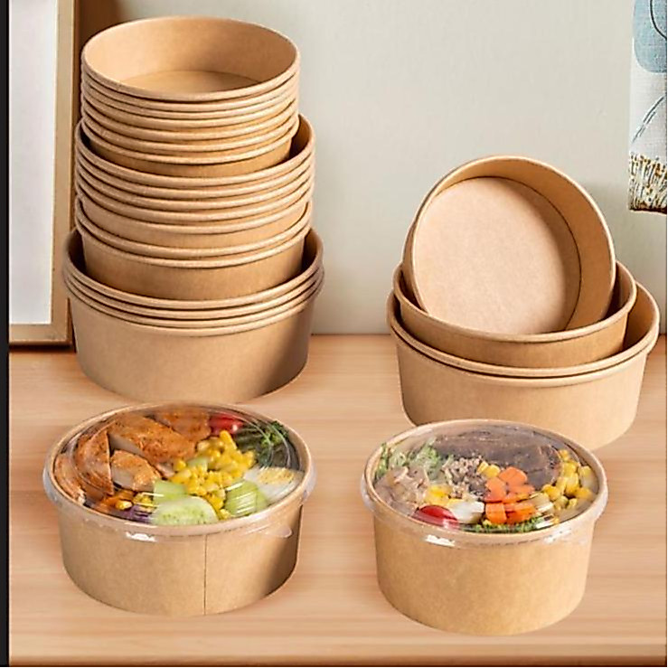 Sỉ 50 Tô Bát Giấy Kraft 750ml 1000ml 500ml Đựng Thực Phẩm bún phở , salat, bánh ngọt, cơm, mỳ