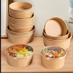 Sỉ 50 Tô Bát Giấy Kraft 750ml 1000ml 500ml Đựng Thực Phẩm bún phở , salat, bánh ngọt, cơm, mỳ
