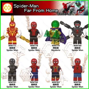 PS1 Marvel Người Nhện Xa Nhà Minifigure Nhân Vật Hành Động Khối Xây Dựng Búp Bê Đồ Chơi Cho Trẻ Em Trang Trí Nhà Cửa Tương Thích