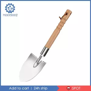 Xẻng làm vườn bằng thép không gỉ Dụng cụ đào gấp Nông nghiệp Tay Spade Trồng Xẻng có tay cầm bằng gỗ thoải mái Thích hợp cho làm vườn tại nhà