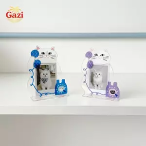 Khung ảnh mèo con 3 Inch Giá đỡ trưng bày hình ảnh sưu tập bằng Acrylic để nhớ mèo Trang trí bàn làm việc phòng khách tại nhà [VN]