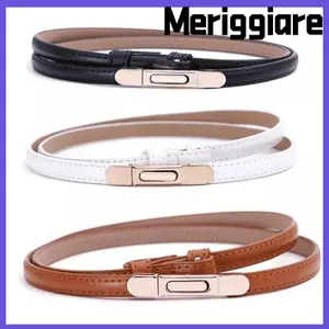 Thắt Lưng Da MERIGGIARE, Thắt Lưng Mỏng Nữ Retro Sang Trọng, Thời Trang Có Thể Điều Chỉnh Chiều Dài Khóa Mùa Xuân Thiết Kế Dây Đầm Cho Quần Váy Quần Jean