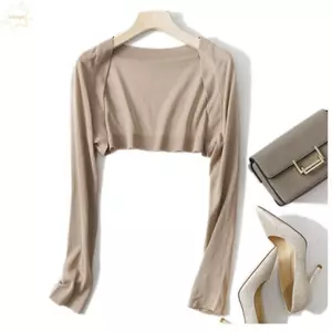 Áo len Cardigan AWNGD, Khăn choàng chống nắng mỏng dài tay, Áo dệt kim màu trơn phù hợp cho mọi lứa tuổi Quần áo nữ