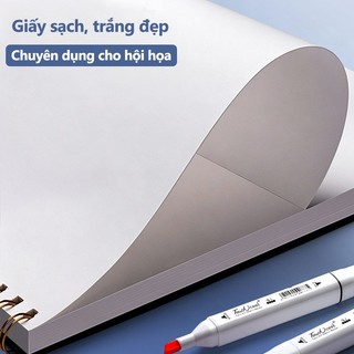 Sổ vẽ A4 sketchbook bìa cứng gáy lò xo 60 trang giấy trơn dày vẽ chì màu nước học sinh nghệ thuật