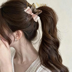 Cô Gái Trái Tim Trong Suốt Màu Hồng Ngôi Sao Lấy Kẹp Ngọc Trai Nơ Tôn Lười Đi Lại Tất Cả Trận Đấu Cá Mập Tóc Phụ Kiện