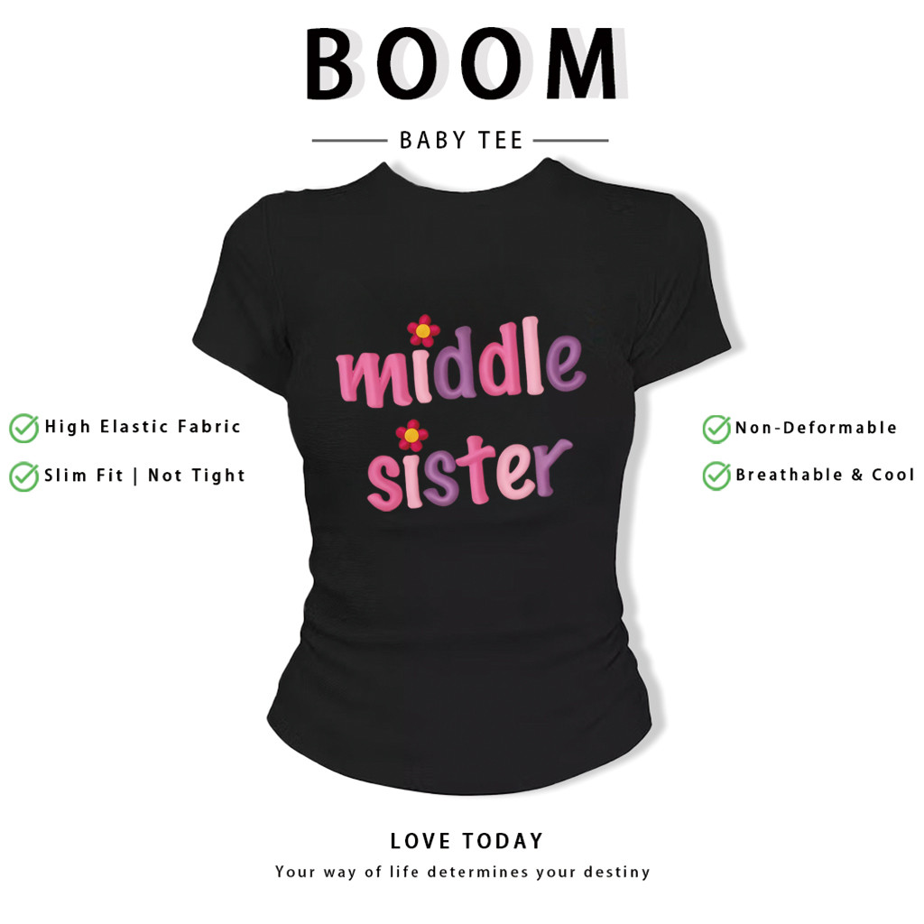 BOOM Áo Baby Tee Nữ Cotton Ôm Body-Áo Thun Ngắn Tay Y2K In Hình PhongCách Mùa Hè, Cổ Tròn Hàng Đầucách hàn quốc phong589