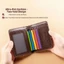 Ví nam PYCOU, Ví gấp đôi ngắn bằng da PU, Hộp đựng thẻ tín dụng ID chặn RFID cổ điển đa chức năng dành cho nam nữ