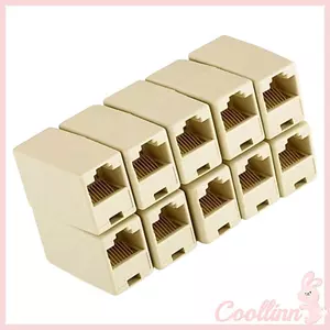 COO 10 Chiếc Ổ Cắm Kết Nối RJ45 CAT5 Khớp Nối Cắm Kết Nối Mạng LAN Cáp Mở Rộng Adapter Internet Thay Thế
