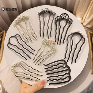 KUZHEN Kim Loại Hình Chữ U Nĩa Tóc Ngọc Trai sel Tóc Sti Kẹp Tóc Kẹp Tóc Nữ Cô Gái Phụ Kiện Tóc Trang Trí Tạo Kiểu Dụng Cụ HOT
