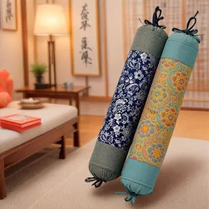 Chuyên dụng Cổ Cột Sống Cổ Tử Cung Gối Chuyên Dụng Thêu Retro Giảm Hổ Giường Có Thể Tháo Rời Có Thể Giặt Bảo Vệ Cổ Tử Cung Cột Sống Gối Tròn