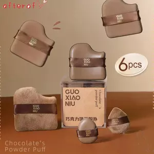 AFTEROF 6 chiếc Máy xay sinh tố trang điểm Puffs, Miếng bọt biển trang điểm màu sô cô la Mini, Dụng cụ trang điểm khô chuyên nghiệp Bột mềm Puff cho người đẹp