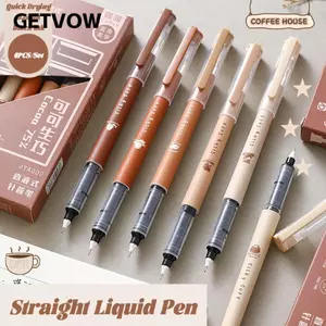 GETVOW 6 Cái / bộ Bút Gel, Bút trung tính khô nhanh mực đen 0,5mm, Công cụ viết nạp lại dung lượng lớn đa chức năng dành cho học sinh