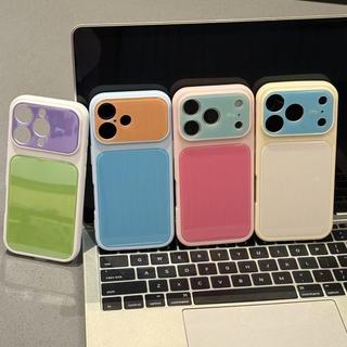 Ốp lưng Dopamine Hit Color Acyrlic dễ thương cho iPhone 13 14 15 16 17 Pro Max 17Pro Ốp lưng da Cửa sổ lớn Bảo vệ Camera