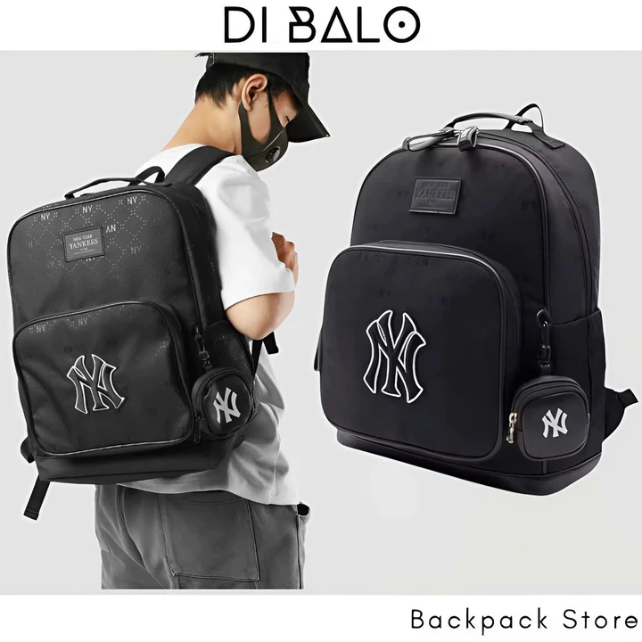 Balo NY MLB Monogram Black Print Backpack BALO 2810 SHOP Balo Nam Nữ Thể Thao MLB Chất Đựng Được Laptop 15,6 Inch