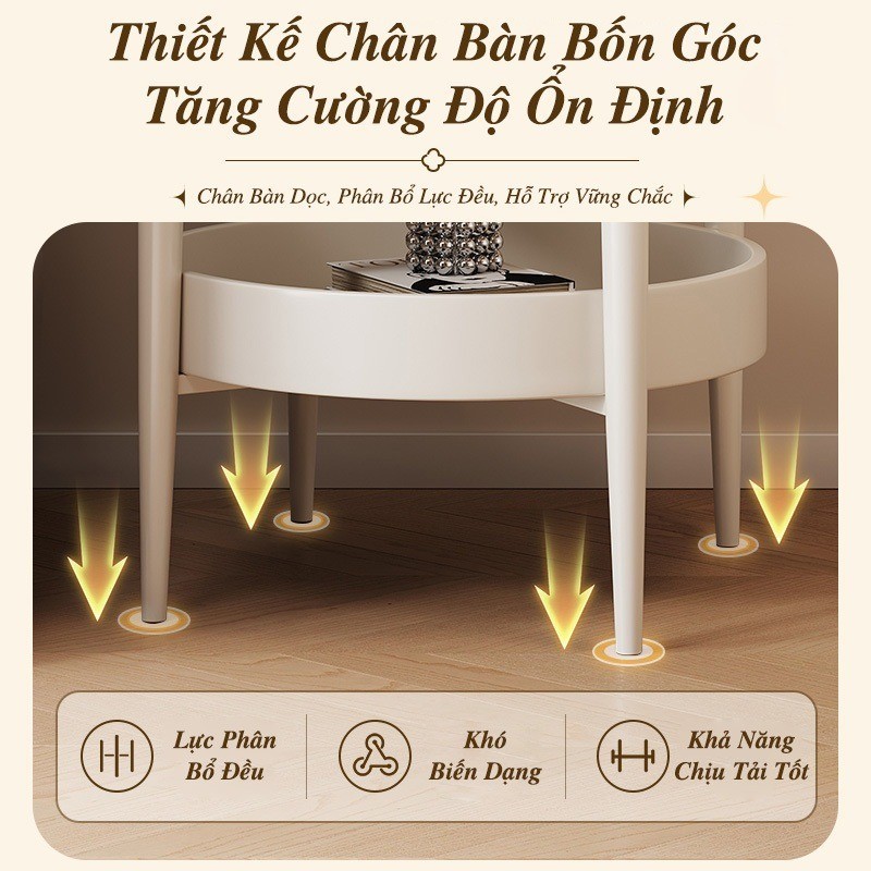 Bàn Trà Trang Trí Phòng Khách Hình Cỏ 4 Lá, Bàn Đầu Giường Phòng Ngủ Decor Phong Cách Bắc Âu DINO
