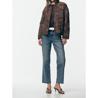 áo khoác Zara made in Morocco trần bông thêu hoa dáng đơn giản 2 túi ốp trẻ trung có nâu và đen