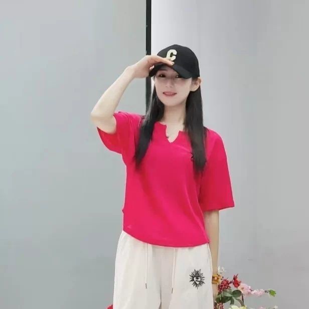 Áo thun nữ short sleeves, thêu handmade, phong cách thể thao thời trang, phù hợp mùa hè