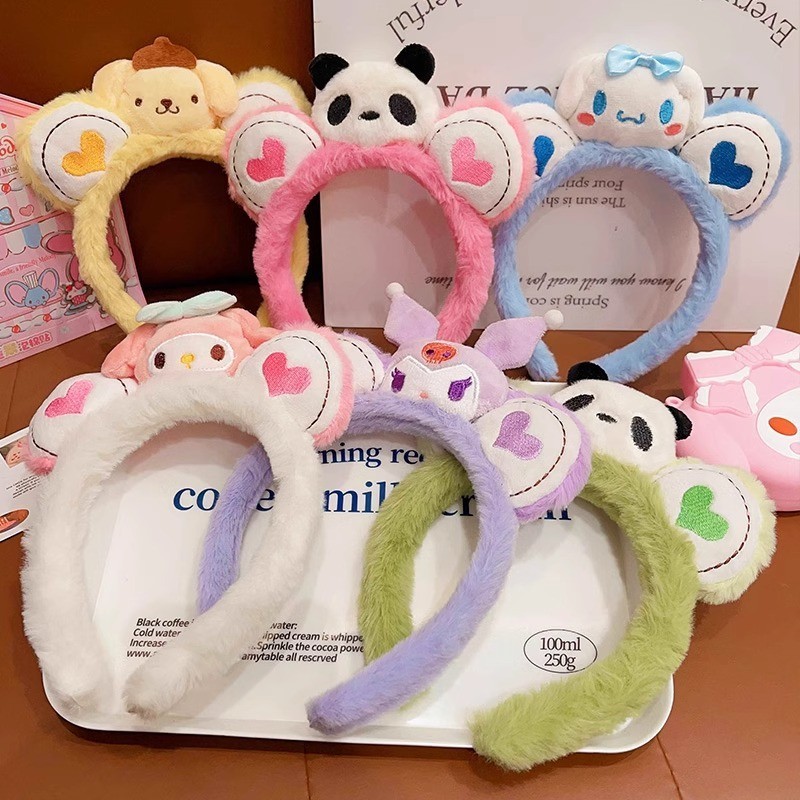 Băng đô Kuromi Melody Pom Pom dành cho bé gái yêu thích hoạt hình, quà tặng hoàn hảo cho Giáng sinh