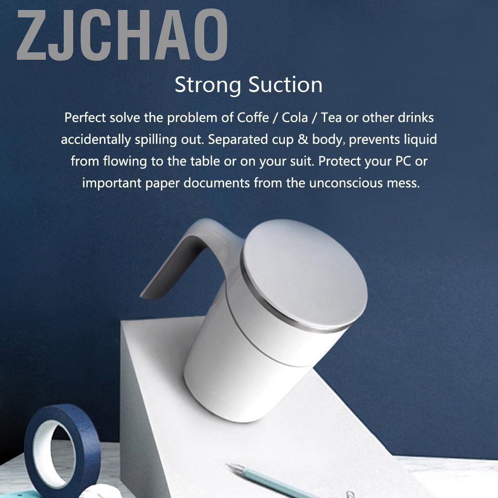 Zjchao Fiu 470ml Elegant Non-Fall cách nhiệt hút nước Tea Coffee Cup cốc Trắng Đổi mới Phép thuật không chống trượt chống trượt