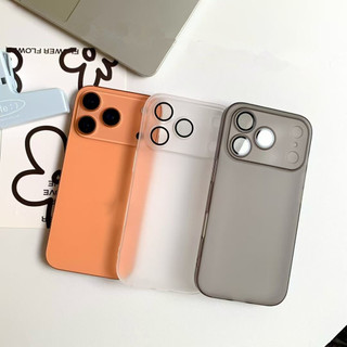 [JLK] Ốp điện thoại mờ siêu mỏng sang trọng có bảo vệ ống kính kính kính cho iPhone 17 16 15 14 13 12 11 Pro Max Plus 17 Air Clear Back Bìa cứng