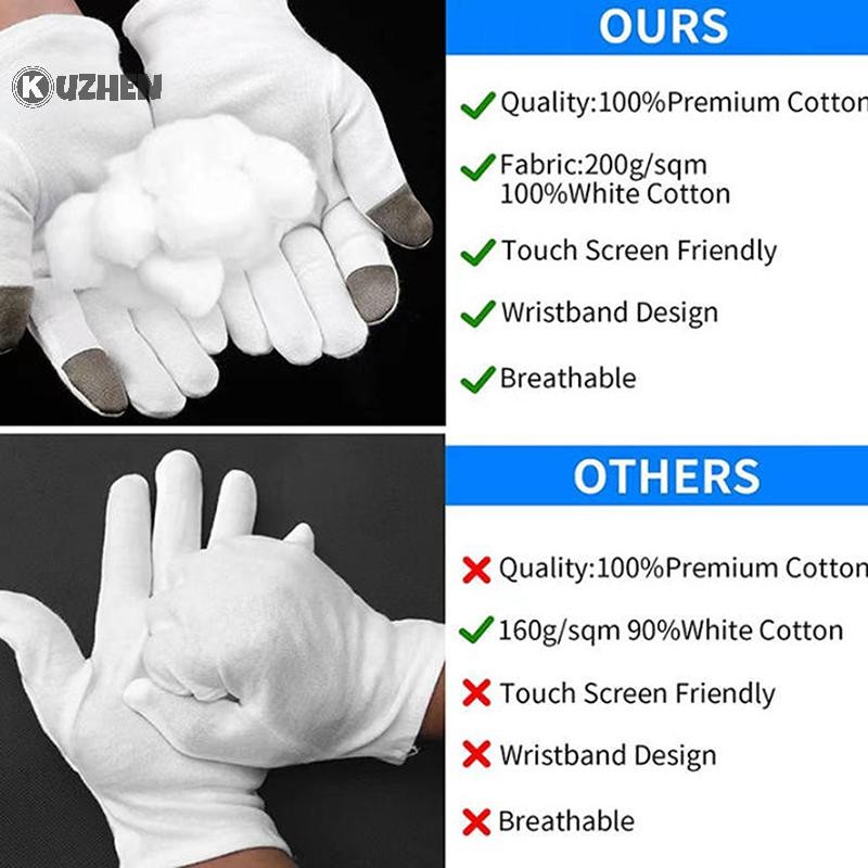 KUZHEN Găng Tay Dưỡng Ẩm Cotton Mềm Cho Khô Nứt Tay Ngủ Lotion Khóa Tẩy Tế Bào Chết HOT