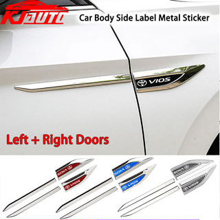 2 Chiếc Toyota Vios Xe Huy Hiệu Bên Cửa Fender Dán Kim Loại Xe Dán (Phải + Trái) Thép Không Gỉ Kim Loại Thân Logo Miếng Dán Cho Vios Ncp 150 AC100 XP150 Xp90 XP40 Ngoại Thất