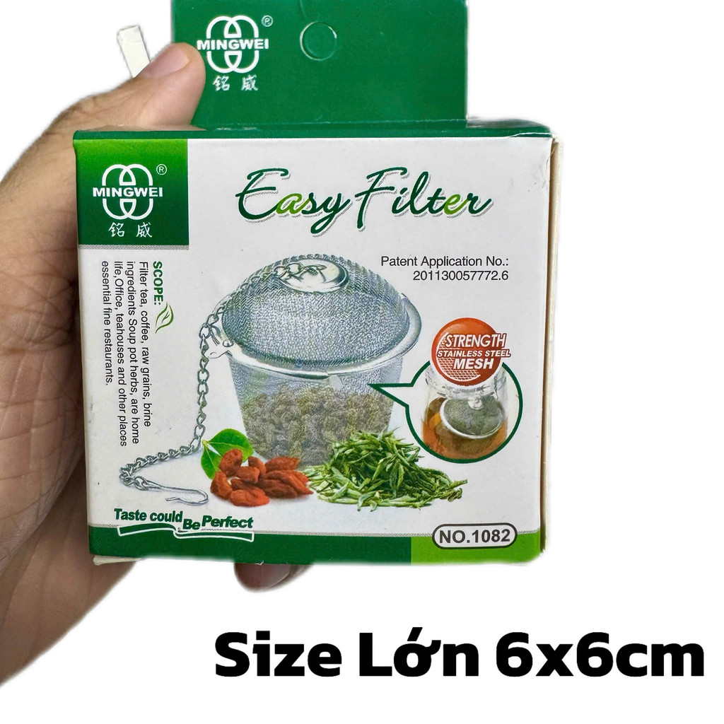 Rổ Inox Tròn Nổi Chứa Trùng Chỉ Cho Cá Ăn, Lọc Trà, Lọc Gia Vị Có Nắp, Móc Treo
