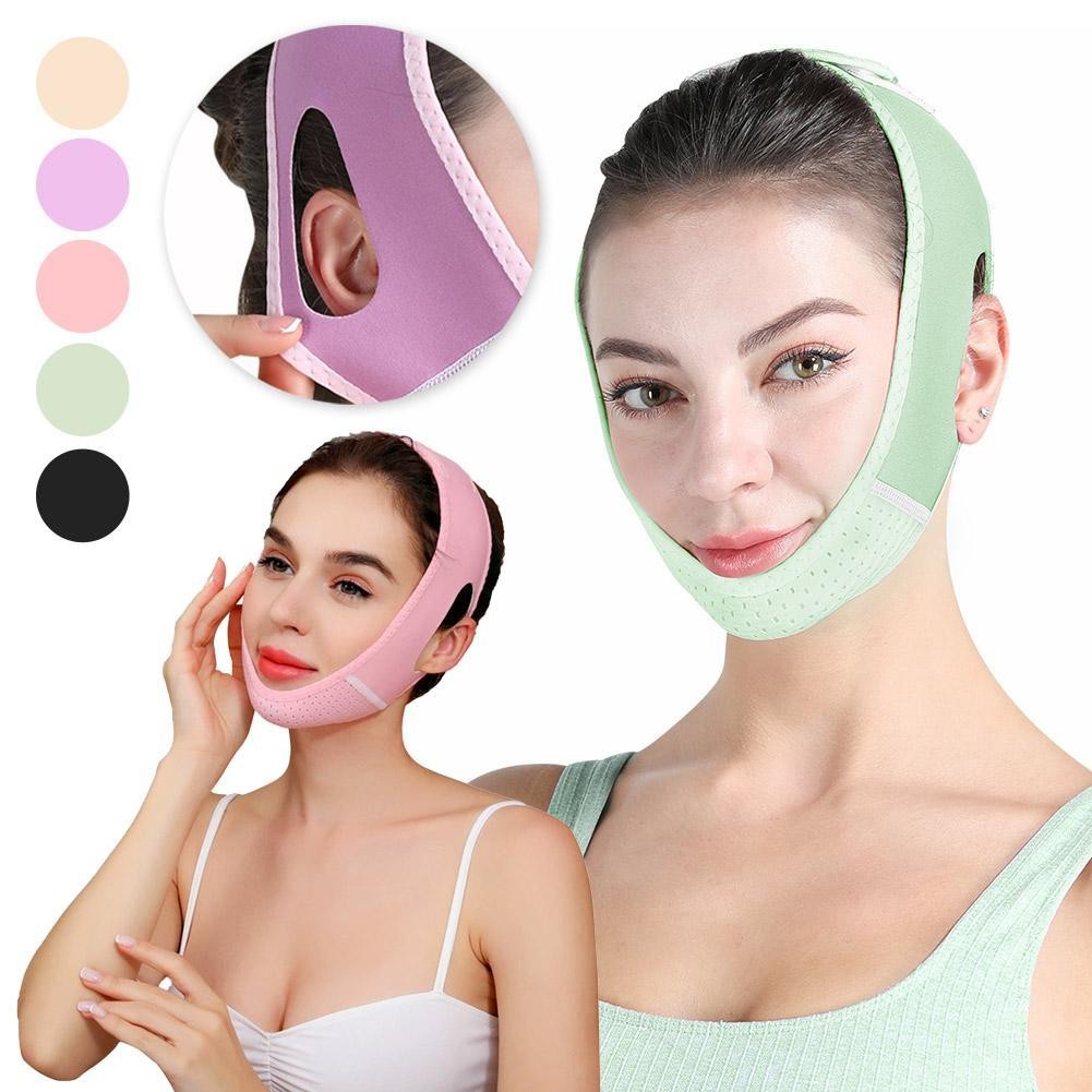 Beauty Facial Khắc Mặt nạ ngủ Hình chữ V Nâng cơ mặt Massage Mặt nạ nhăn Giảm mặt nạ cằm Giảm C0s9