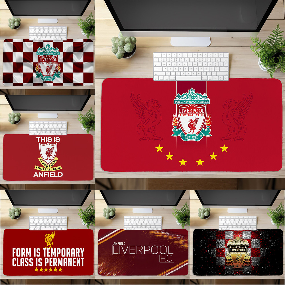 Câu lạc bộ bóng đá Liverpool Logo Mouse Pad In nghệ thuật Bàn phím máy tính Bàn phím (60x30cm / 80x40cm)