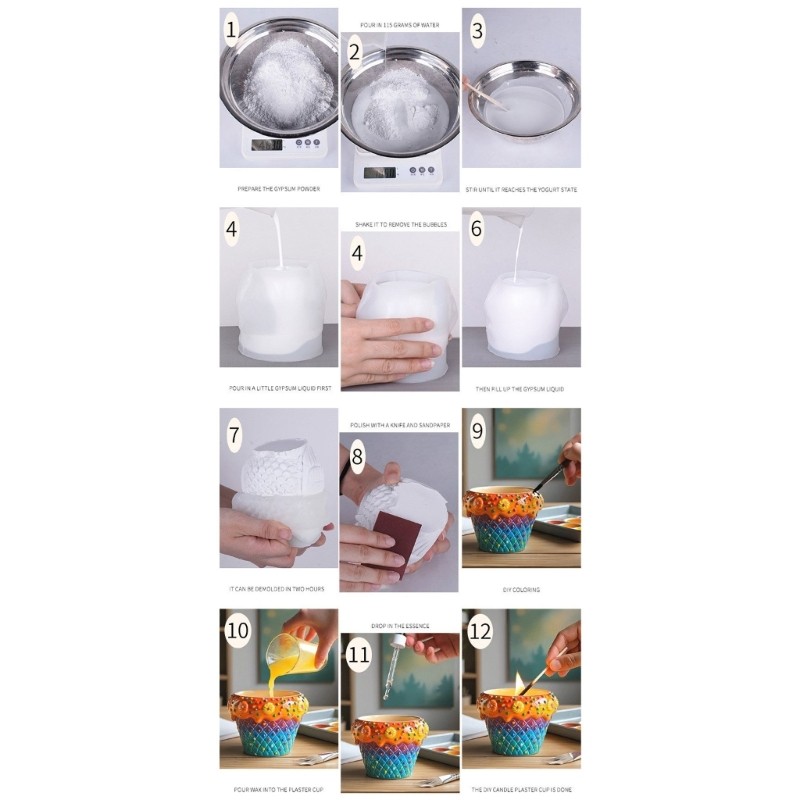 Khuôn Silicon Cao Cấp đa năng cho nhựa, phù hợp để làm chậu hoa và đồ chơi mọng nước DIY