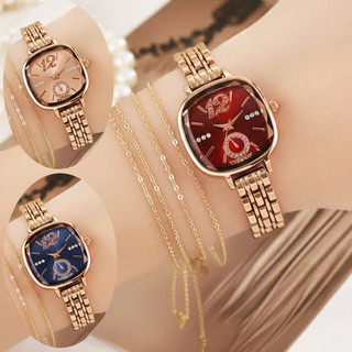 Đồng Hồ Nữ Thời Trang Dây Thép Không Gỉ Cao Cấp, Mặt Vuông Đính Đá Thanh Lịch, Sang Trọng - Mã DH25