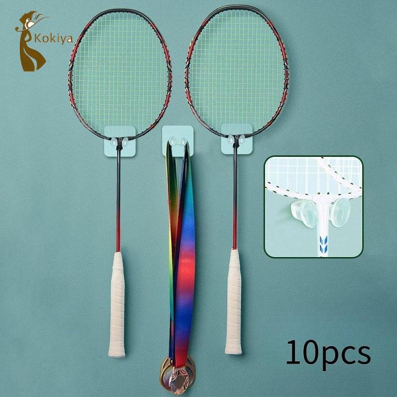 Sản Phẩm Hộp 10 Móc Treo Vợt Cầu Lông Tiết Kiệm Không Gian - Thích Hợp Trang Trí Phòng Khách, Phòng Tập Gym Và Garage