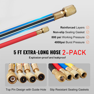 Bộ Đồng Hồ Nạp Gas Lạnh Đơn R22 R410a Đo Áp Suất Kèm Dây Ống Chất Lượng Cao