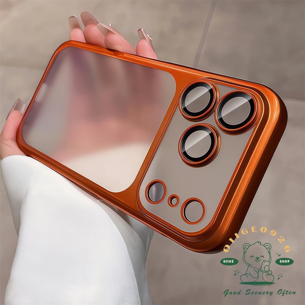 【 Ốp lưng iPhone17 】 màu cam siêu mỏng cảm giác da mờ Vỏ điện thoại iphone 17 Pro Max 16 15 14 13 12 cho vỏ iPhone Vỏ cứng PC chống sốc