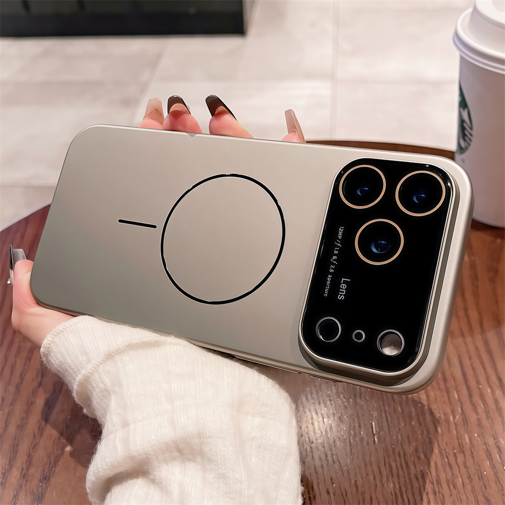 Ốp điện thoại PC từ tính nhẹ cho IPhone 17 Pro Max Air 16 12 13 14 15 Pro Max 16 Plus Bảo vệ ống kính chống rơi Vỏ cứng Vỏ bảo vệ điện thoại