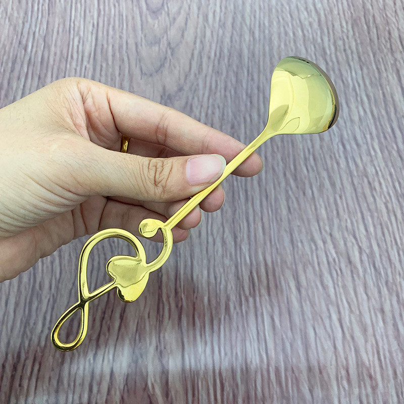 Thìa ăn sáng hình trái tim bằng inox, dùng cho món tráng miệng, gia đình và nhà hàng
