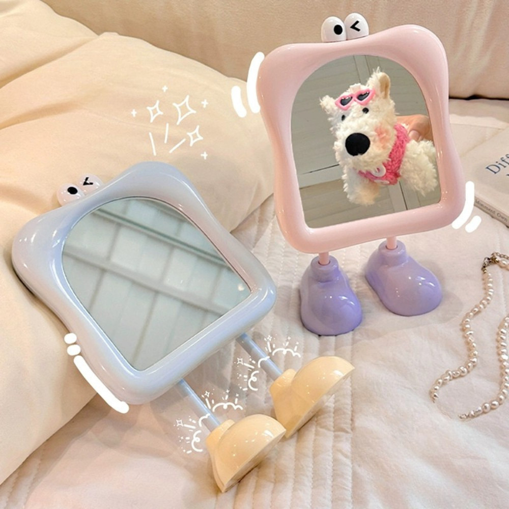 Gương Để Bàn Hoạt Hình Chân Giày Siêu Cute DINOHOME, Gương Trang Điểm Mini Để Bàn Decor Dễ Thương