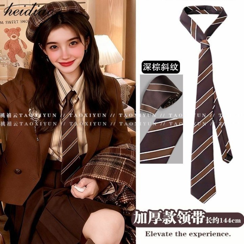 Cà vạt nữ phong cách Hàn Quốc sọc, phù hợp làm đồng phục và thắt nơ