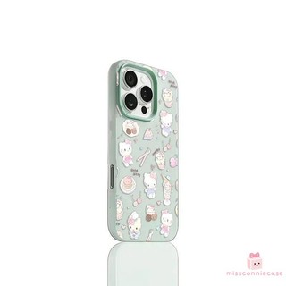 Ốp Lưng Cho Iphone 11 16 15 13 12 14 Pro Max XR 7Plus X XS MAX 14 16 15 13 Plus Sáng Tạo Ngọt Nơ Mèo Kitty Màu Kẹo 2 Trong 1 Bìa Mềm