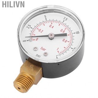 hilivn Mini Đồng Hồ Đo Áp Suất Nước Thích Ứng Không Khí Dầu 0-15psi 0-1bar BSPT Kích Thước Di Động