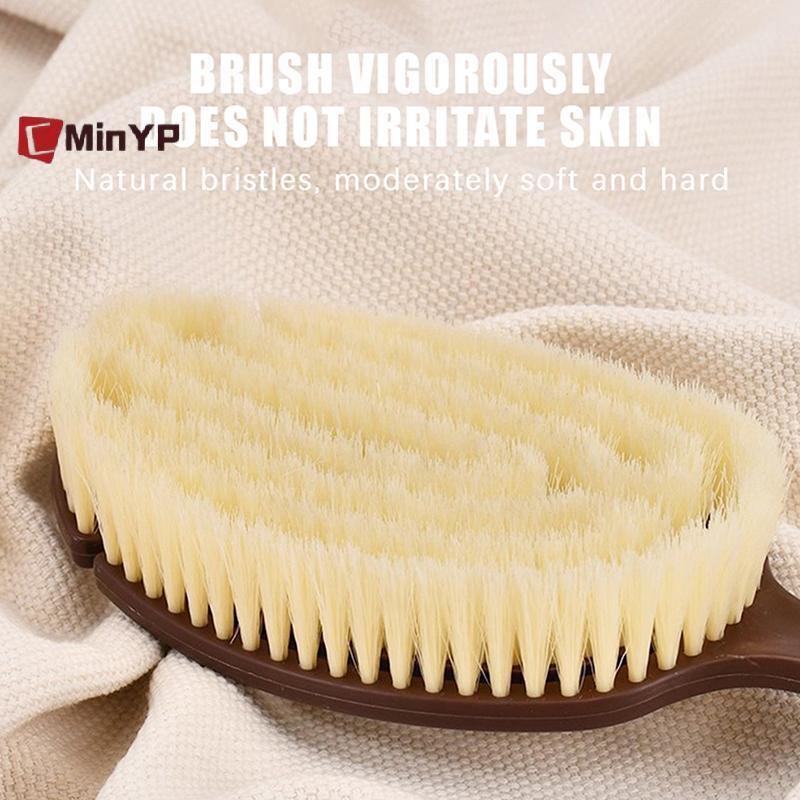 CMinYP 1 Cái Bàn Chải Massage Toàn Thân 2 Trong 1 Tay Cầm Dài Ba Chà Lông Dừa Tự Nhiên Ướt Khô Bàn Chải Tắm Glory
