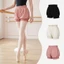 Quần short khiêu vũ LACYESUK, Quần short múa ba lê lưng cao Nylon, Pilates Body-Huging Fit Co Giãn Thắt lưng Quần bong bóng Quần luyện tập múa ba lê